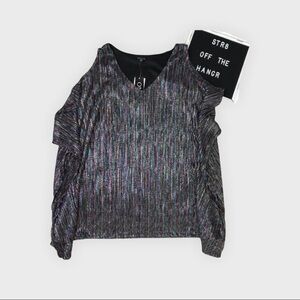 NWT Onyx Nite shoulder cut out blouse top Medium